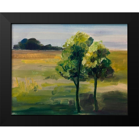 Landscape Of Trees Black Modern Wood Framed Art Print by Boho Hue Studio