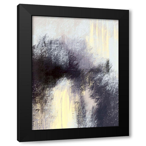 Stormy Abstract 1 Black Modern Wood Framed Art Print with Double Matting by Boho Hue Studio