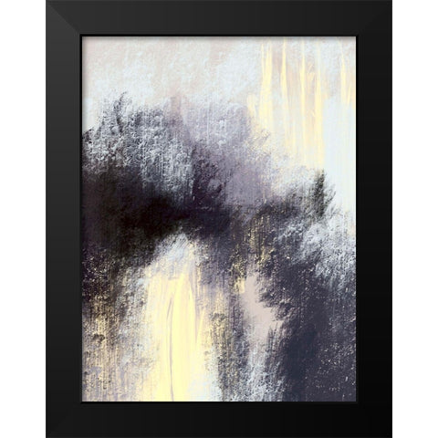 Stormy Abstract 1 Black Modern Wood Framed Art Print by Boho Hue Studio