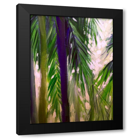 Palm Trees 1 Black Modern Wood Framed Art Print by Boho Hue Studio