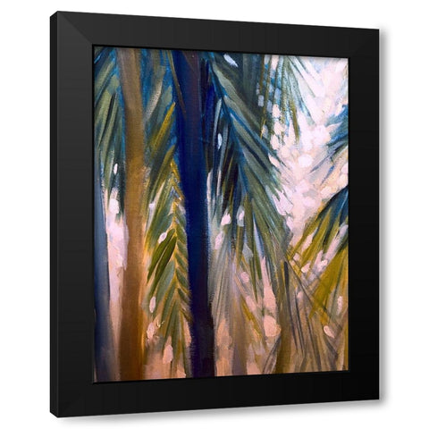 Palm Trees 2 Black Modern Wood Framed Art Print by Boho Hue Studio