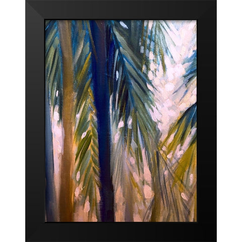 Palm Trees 2 Black Modern Wood Framed Art Print by Boho Hue Studio