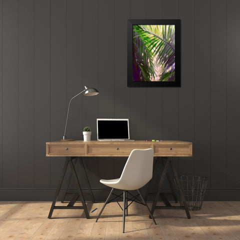Palm Trees 3 Black Modern Wood Framed Art Print by Boho Hue Studio