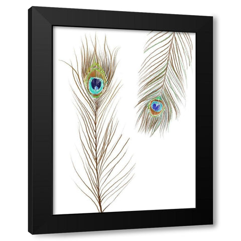 Peacock Love 2 Black Modern Wood Framed Art Print with Double Matting by Boho Hue Studio