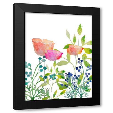 Flowers 20 Black Modern Wood Framed Art Print with Double Matting by Boho Hue Studio