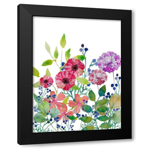 Flowers 5 Black Modern Wood Framed Art Print with Double Matting by Boho Hue Studio