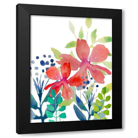 Flowers 13 Black Modern Wood Framed Art Print by Boho Hue Studio