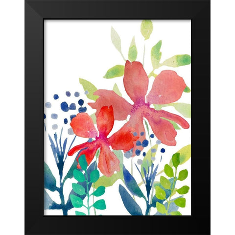 Flowers 13 Black Modern Wood Framed Art Print by Boho Hue Studio