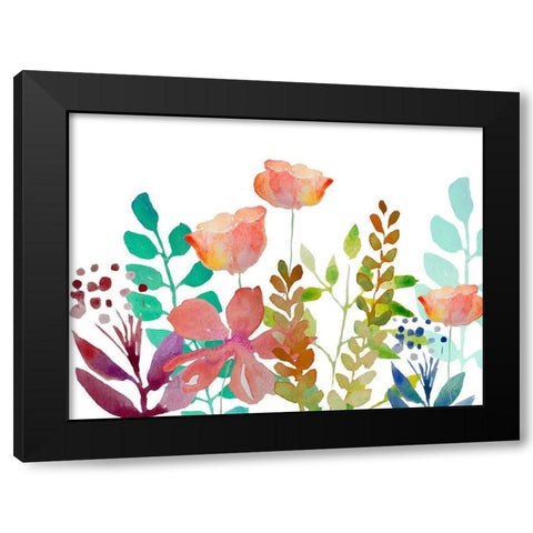 Florals 5 Black Modern Wood Framed Art Print by Boho Hue Studio