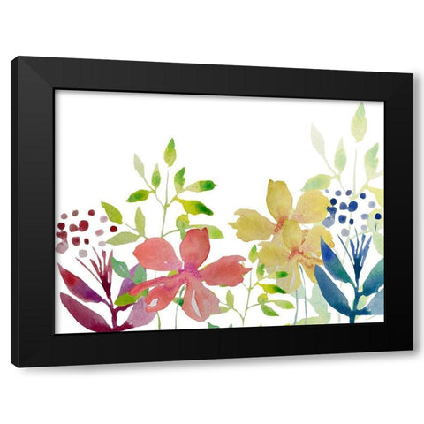 Flowers 4 Black Modern Wood Framed Art Print with Double Matting by Boho Hue Studio