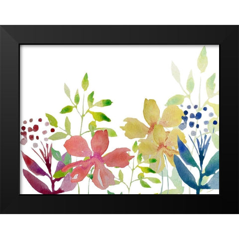 Flowers 4 Black Modern Wood Framed Art Print by Boho Hue Studio