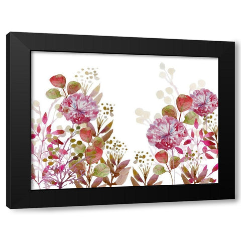 Floral field 1 Black Modern Wood Framed Art Print with Double Matting by Boho Hue Studio