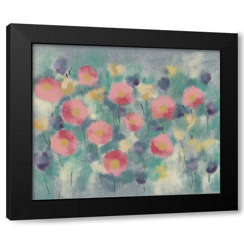 Floral field II Black Modern Wood Framed Art Print with Double Matting by Boho Hue Studio