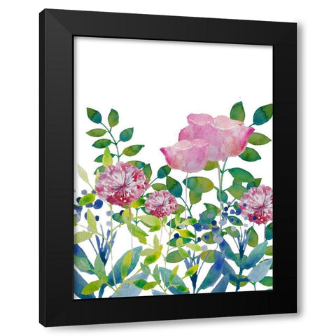 Bloom 1 Black Modern Wood Framed Art Print with Double Matting by Boho Hue Studio