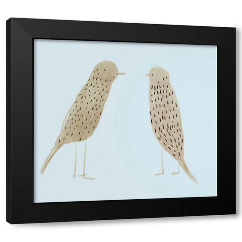 Birds II Black Modern Wood Framed Art Print by Boho Hue Studio