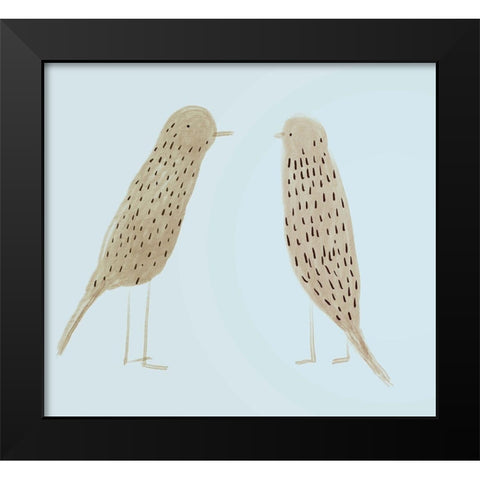 Birds II Black Modern Wood Framed Art Print by Boho Hue Studio