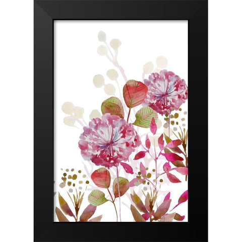 Floral field Bloom 2 Black Modern Wood Framed Art Print by Boho Hue Studio