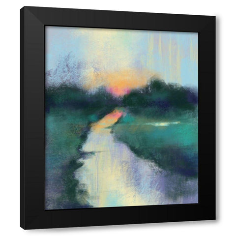 Sunset Black Modern Wood Framed Art Print by Boho Hue Studio