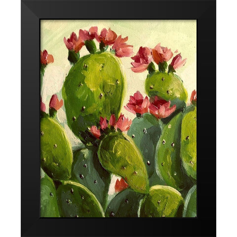 Cactus Black Modern Wood Framed Art Print by Boho Hue Studio