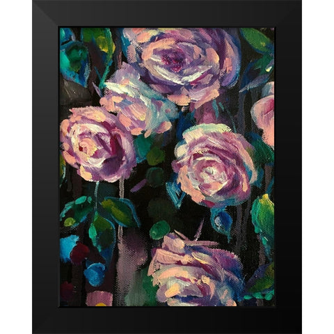 The Roses Black Modern Wood Framed Art Print by Boho Hue Studio