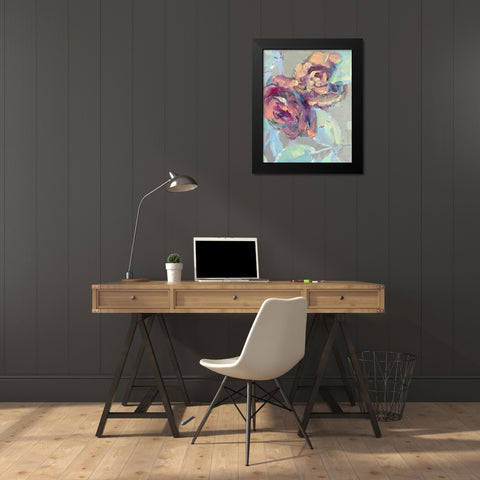Roses Black Modern Wood Framed Art Print by Boho Hue Studio