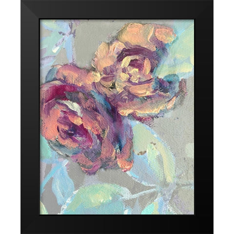Roses Black Modern Wood Framed Art Print by Boho Hue Studio