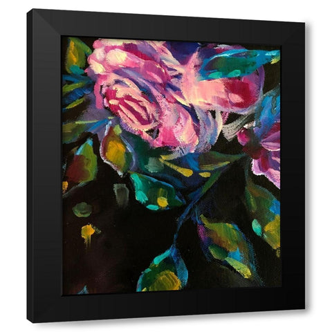 Roses7 Black Modern Wood Framed Art Print with Double Matting by Boho Hue Studio