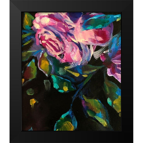 Roses7 Black Modern Wood Framed Art Print by Boho Hue Studio
