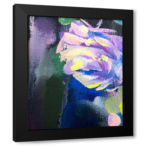 Flowers Black Modern Wood Framed Art Print by Boho Hue Studio