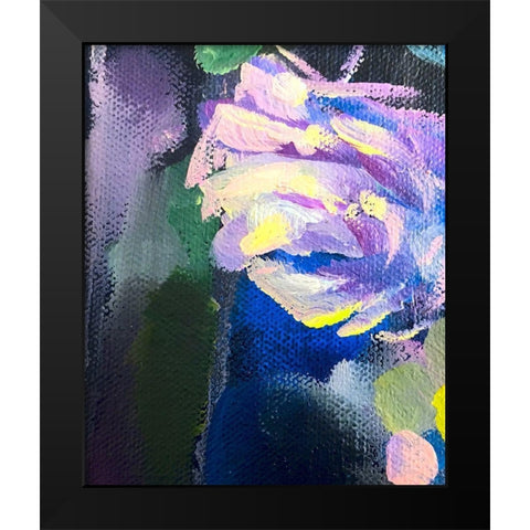 Flowers Black Modern Wood Framed Art Print by Boho Hue Studio