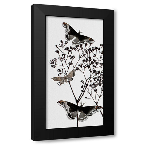 Dark Butterflys 1 Black Modern Wood Framed Art Print by Boho Hue Studio