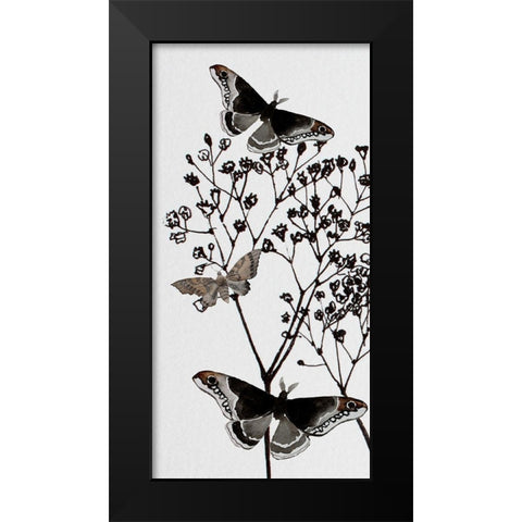 Dark Butterflys 1 Black Modern Wood Framed Art Print by Boho Hue Studio