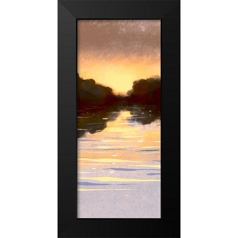 Landscape Aglow Panel 2 Black Modern Wood Framed Art Print by Boho Hue Studio