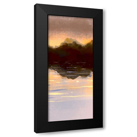Landscape Aglow Panel 3 Black Modern Wood Framed Art Print by Boho Hue Studio