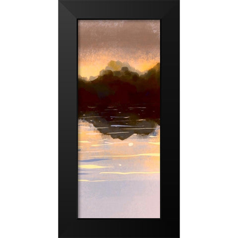 Landscape Aglow Panel 3 Black Modern Wood Framed Art Print by Boho Hue Studio