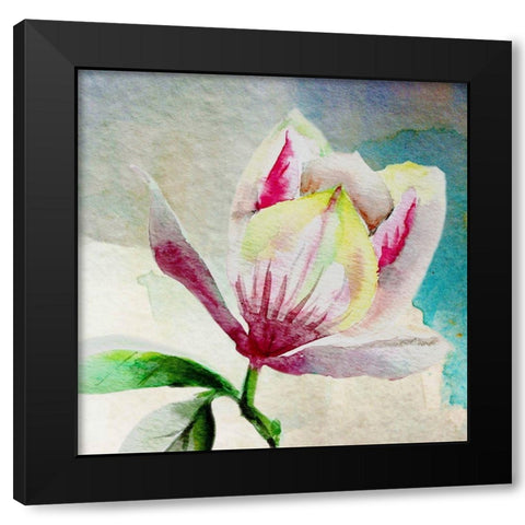 Rising Magnolia Black Modern Wood Framed Art Print by Boho Hue Studio