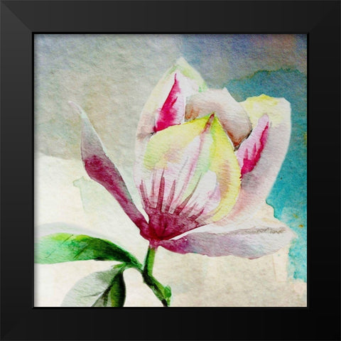 Rising Magnolia Black Modern Wood Framed Art Print by Boho Hue Studio