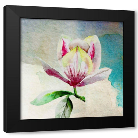 Solitary Magnolia Black Modern Wood Framed Art Print by Boho Hue Studio