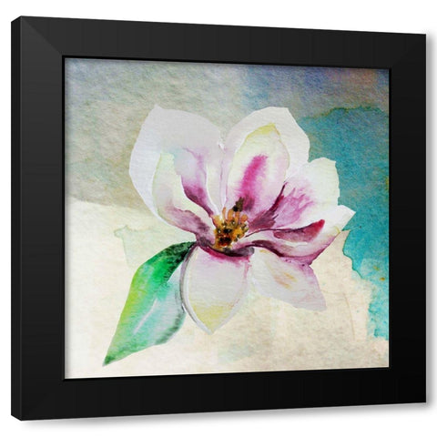 Solitary Magnolia 2 Black Modern Wood Framed Art Print by Boho Hue Studio