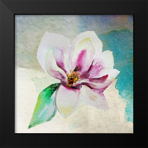Solitary Magnolia 2 Black Modern Wood Framed Art Print by Boho Hue Studio