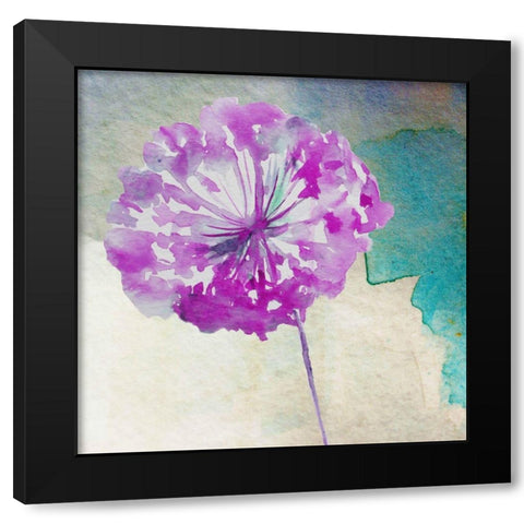 Purple Poof Black Modern Wood Framed Art Print with Double Matting by Boho Hue Studio
