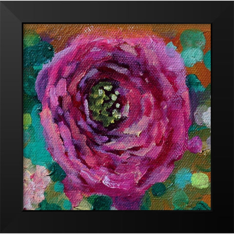 Peripheral Rose 1 Black Modern Wood Framed Art Print by Boho Hue Studio