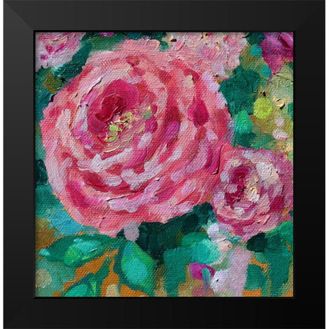 Peripheral Rose 2 Black Modern Wood Framed Art Print by Boho Hue Studio