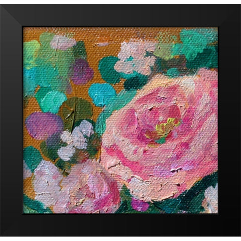 Peripheral Rose 3 Black Modern Wood Framed Art Print by Boho Hue Studio