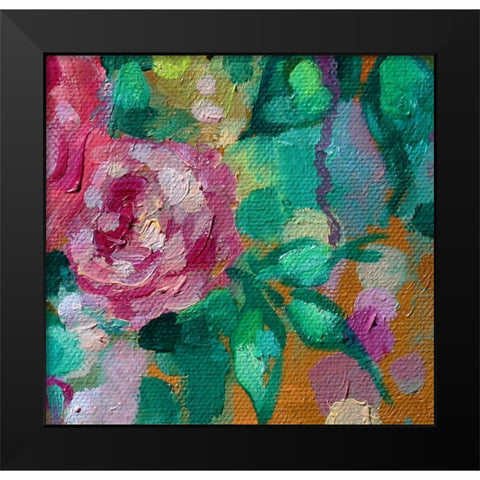 Peripheral Rose 4 Black Modern Wood Framed Art Print by Boho Hue Studio