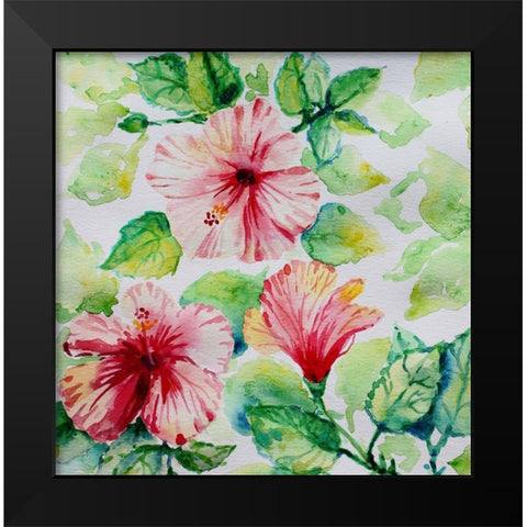 Peeking Black Modern Wood Framed Art Print by Boho Hue Studio