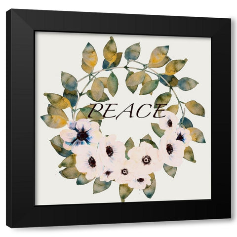 Peace Adlpeace Black Modern Wood Framed Art Print by Boho Hue Studio