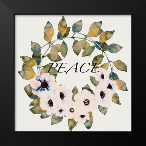 Peace Adlpeace Black Modern Wood Framed Art Print by Boho Hue Studio