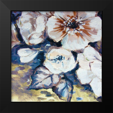 Blossom Bunch 4 Black Modern Wood Framed Art Print by Boho Hue Studio