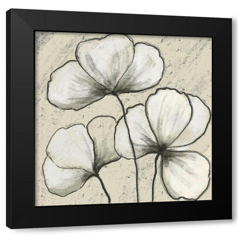 Simple Blooms 1 Black Modern Wood Framed Art Print with Double Matting by Boho Hue Studio